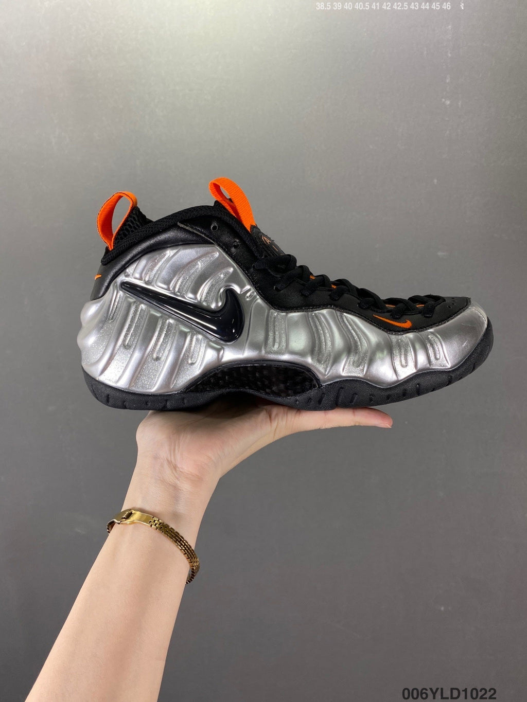 Nike Air Foamposite Pro Halloween Silver Black Orange Sneakers