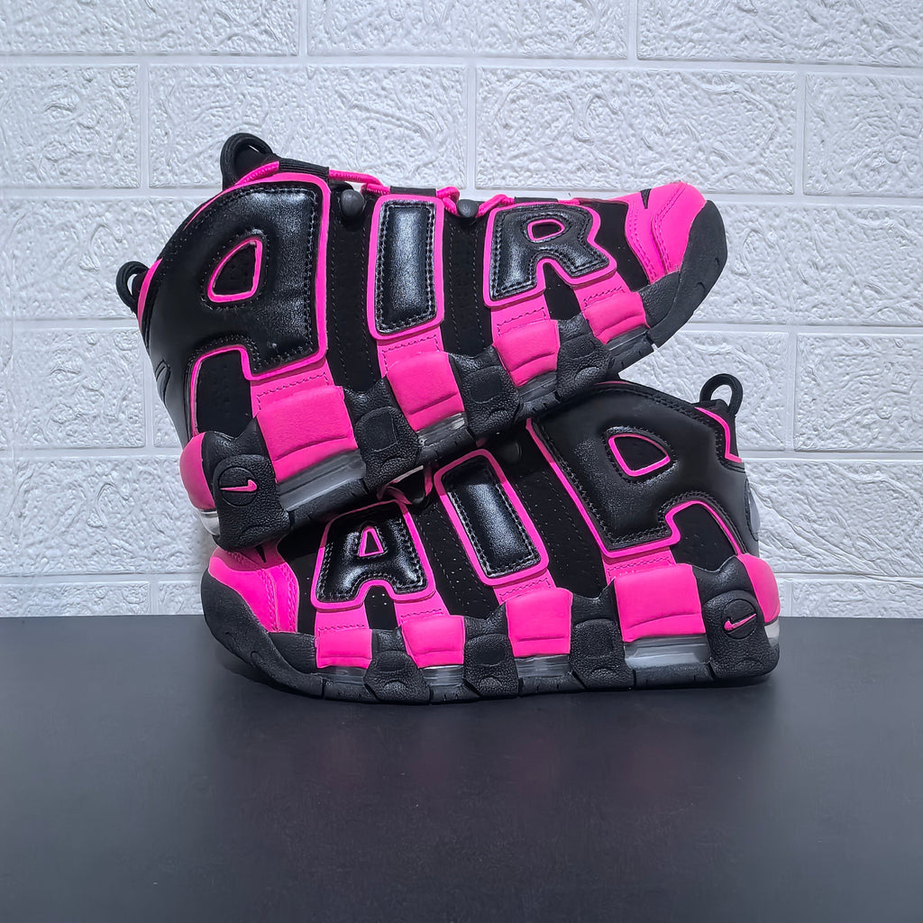 Nike Air More Uptempo Black and Pink Sneakers
