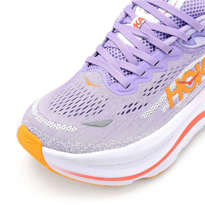 HOKA Bondi 9 Running Shoes in Lavender and Orange