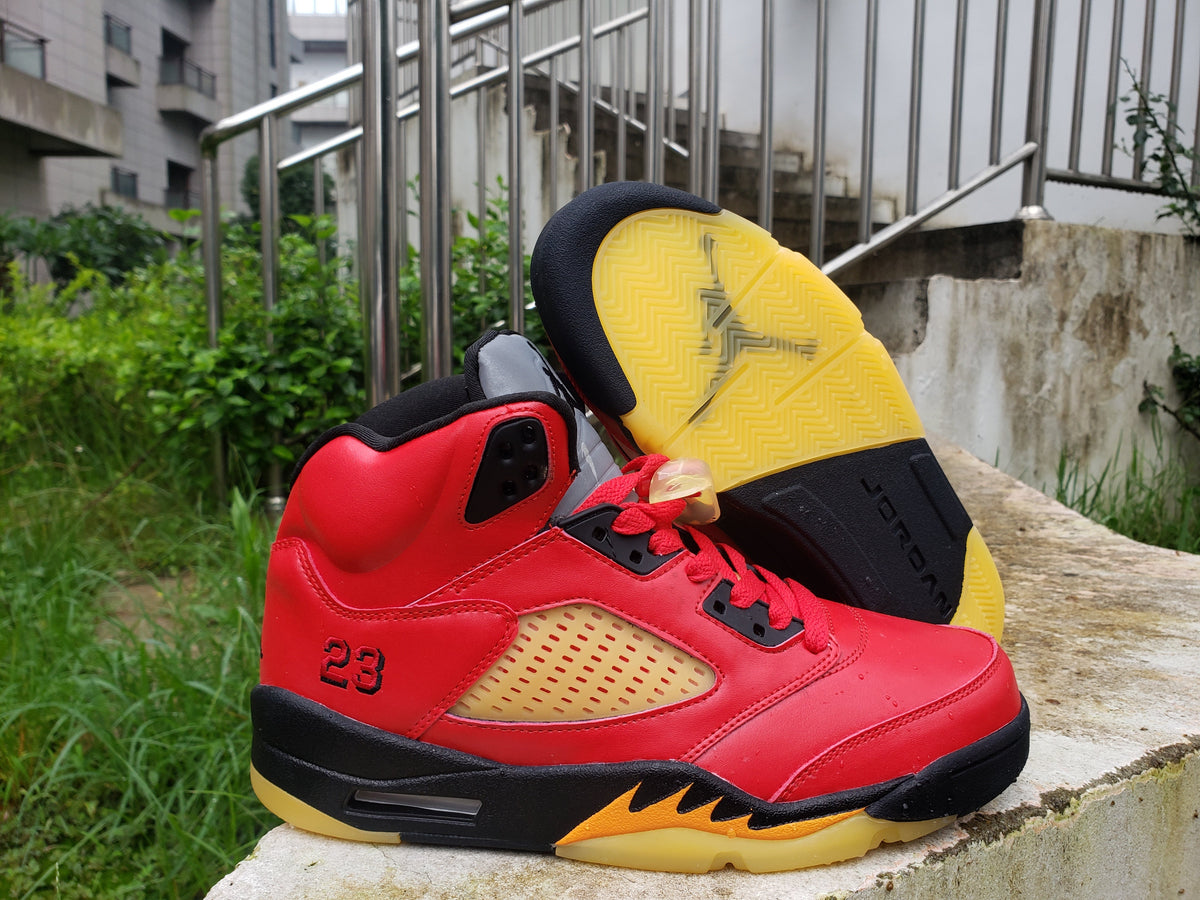 Air Jordan 5 Red Black Basketball Sneakers