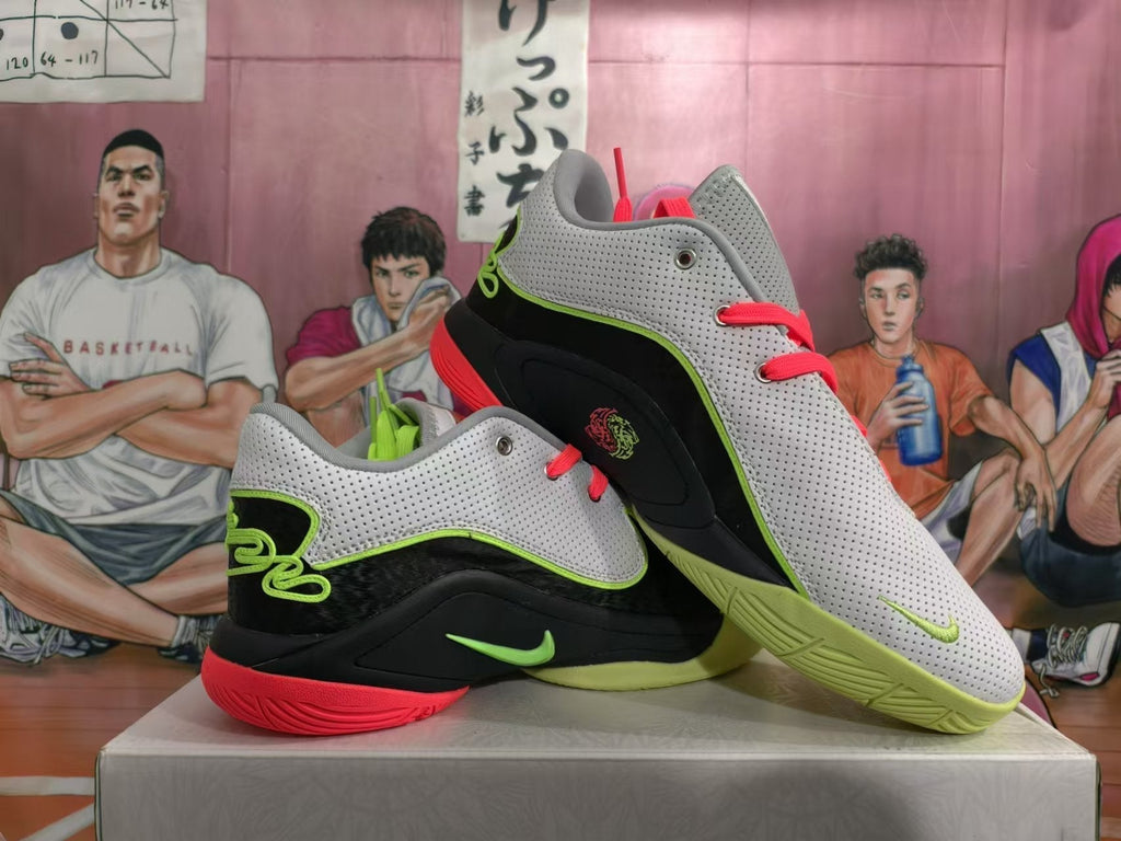 Nike Basketball Shoes White Black Volt Green