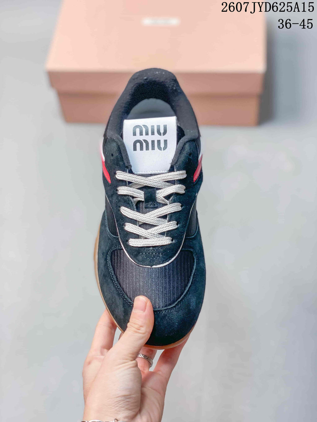 Miu Miu Gymnasium Low-Top Sneakers Black Red 2607JYD625A15
