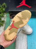 Air Jordan 6 Quai 54 Sneakers in Sail and Brown