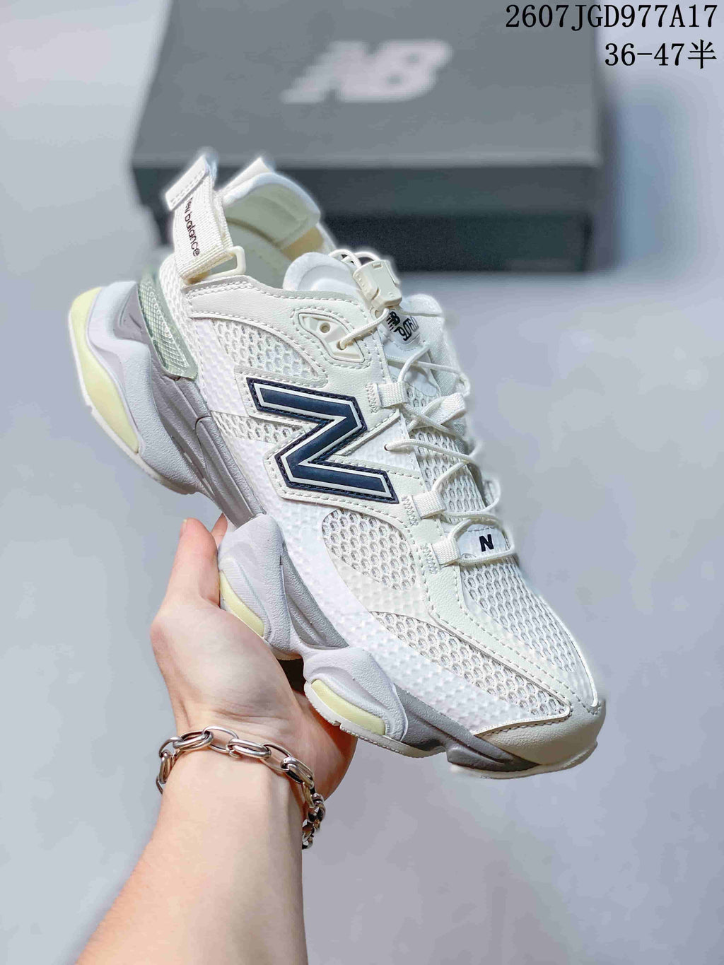 New Balance 9060 Mule Sneakers White Navy