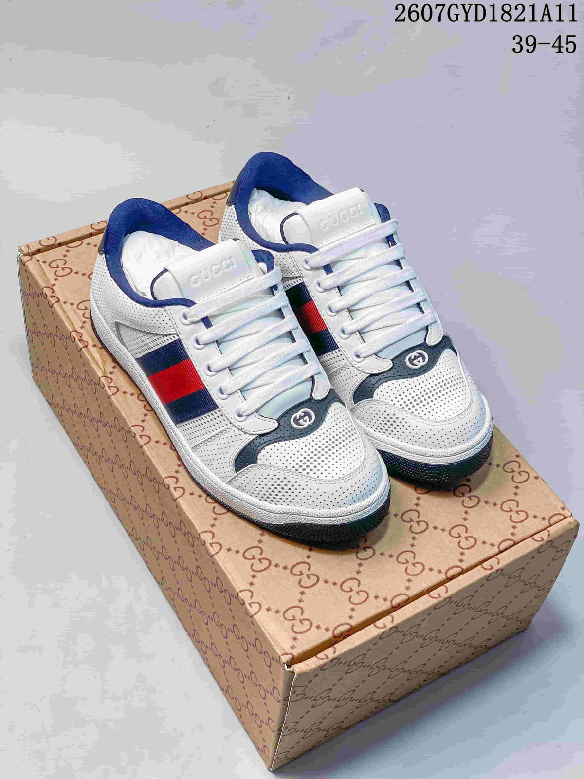Gucci 2607GYD1821A11 Low-Top Sneakers White Navy Red