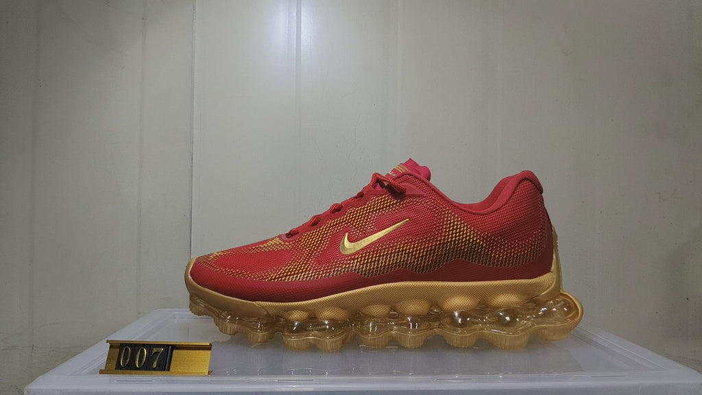 Nike Air Liquid Max Red and Gold Sneakers