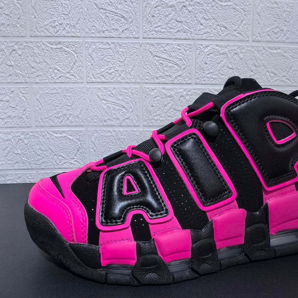 Nike Air More Uptempo Black and Pink Sneakers