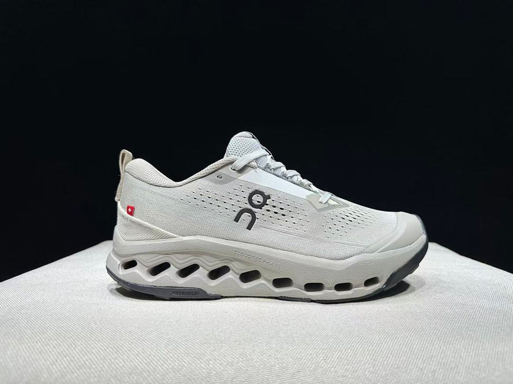 On Cloudsurfer Trail 2 Shoes in Gray and White