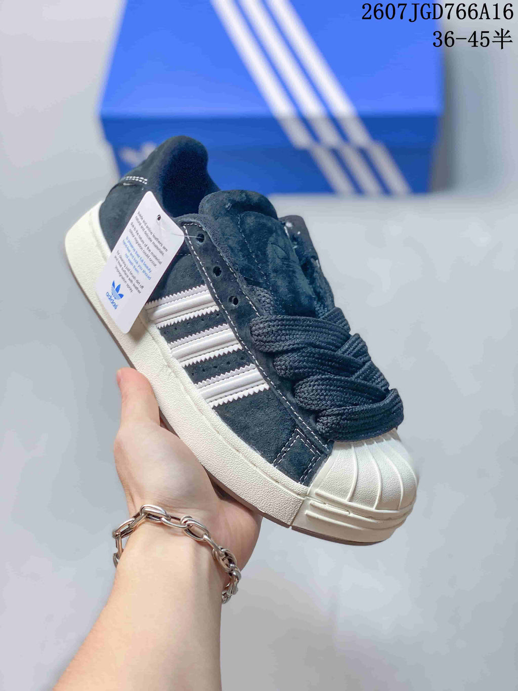 Adidas Superstar Sneakers Black and White 2607JGD766A16