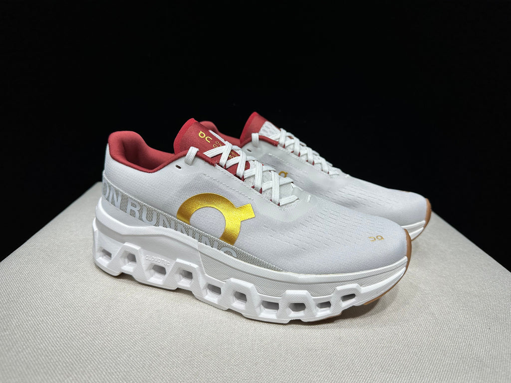On Cloudmonster 2 Running Shoes Pearl Ivory Gold