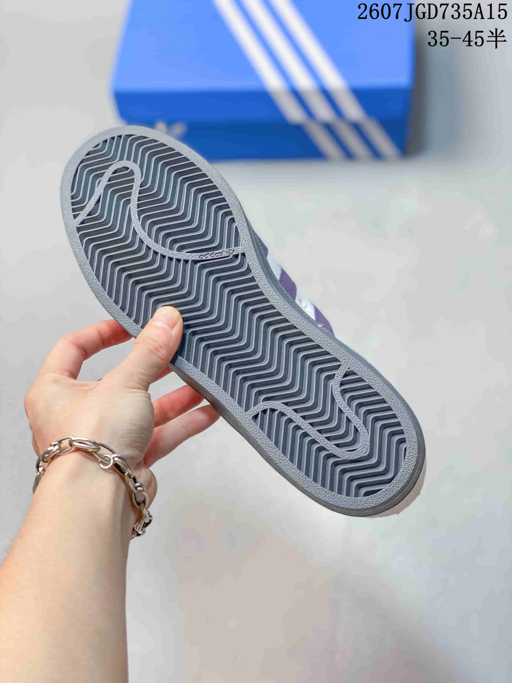 Adidas Superstar Sneakers White Purple Gray 2607JGD735A15