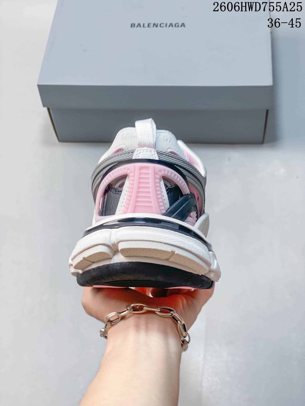 Balenciaga Track 2 Sneakers in White, Pink and Gray