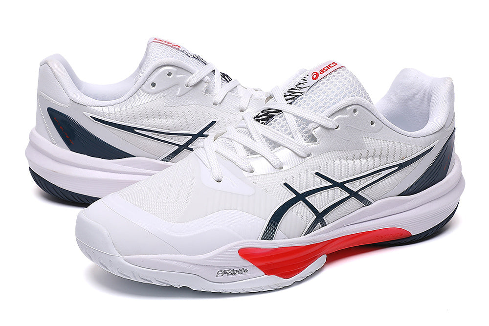 ASICS White, Navy and Red Court Sneakers