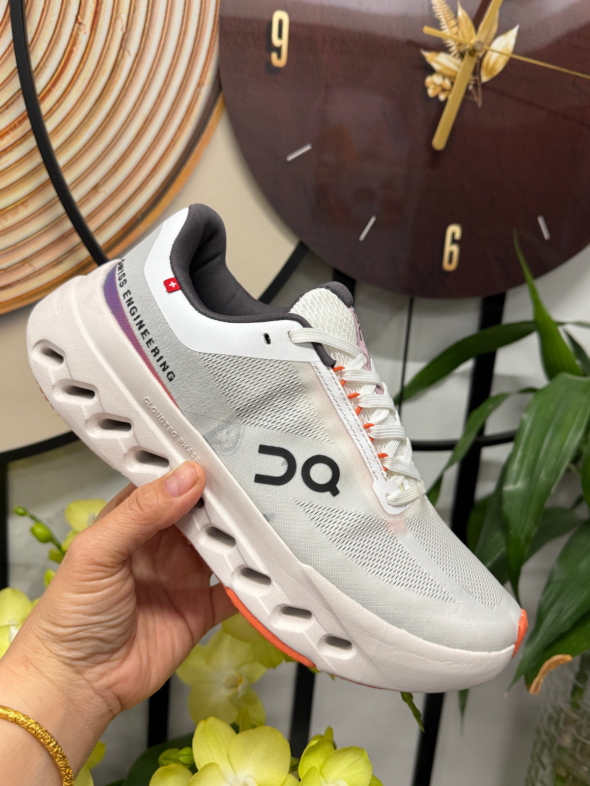 On Cloudsurfer Running Shoes White Orange