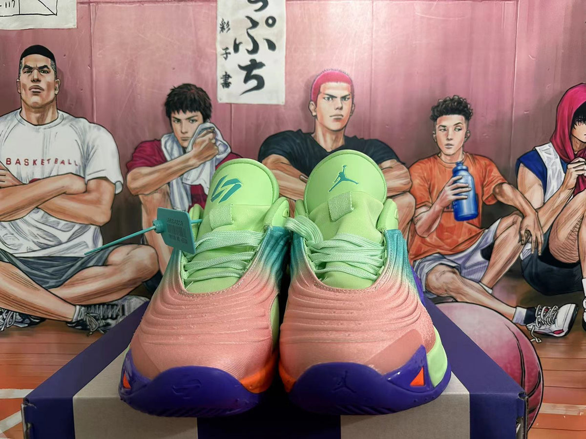 Jordan Luka 1 Basketball Shoes in Green, Pink and Purple