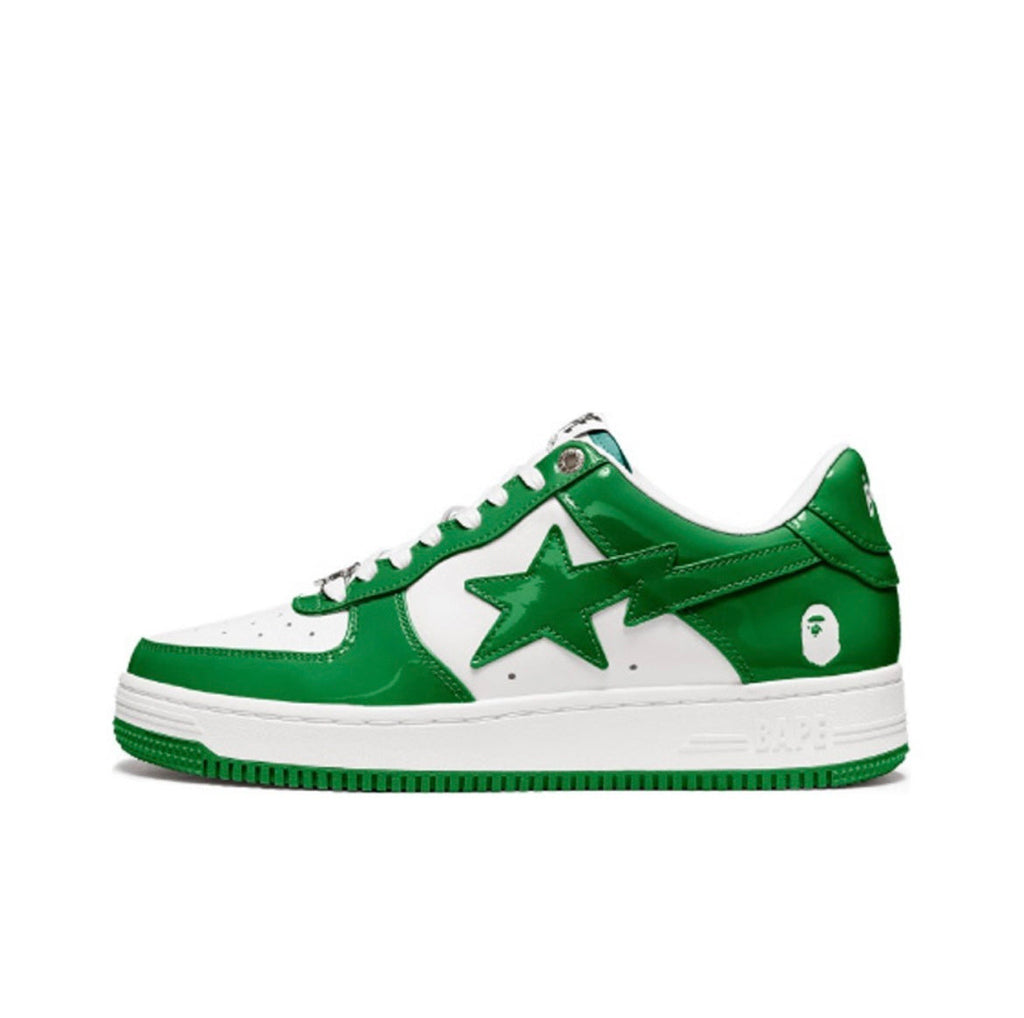 BAPE STA Low Sneakers in Green and White 1H70-191-001