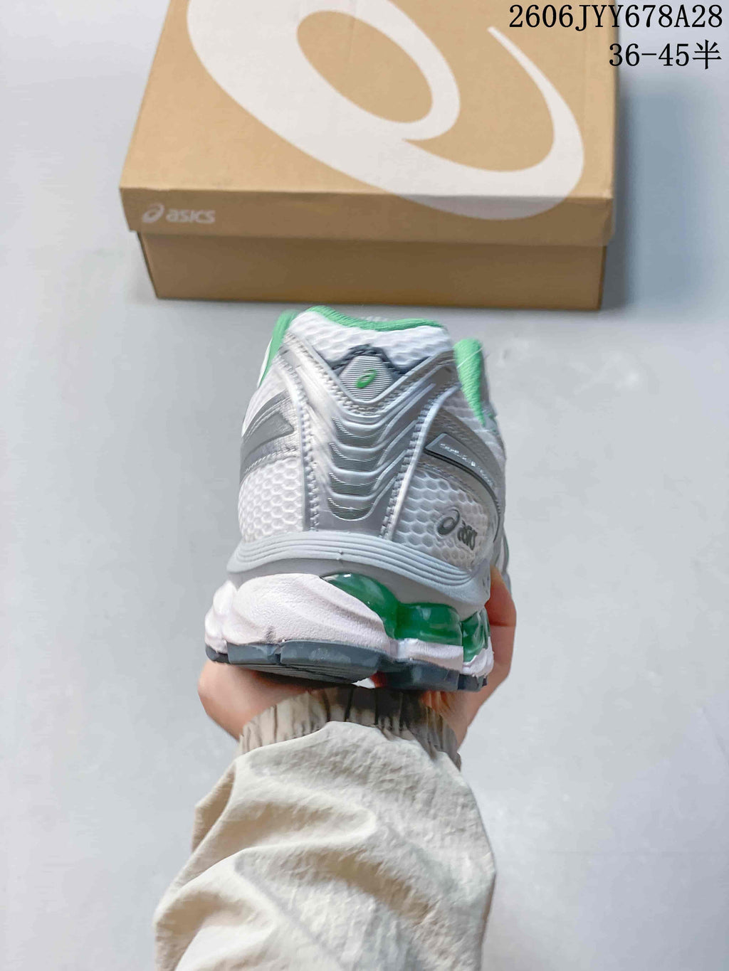 ASICS GEL-KAYANO 12.1 Silver Green Running Shoes