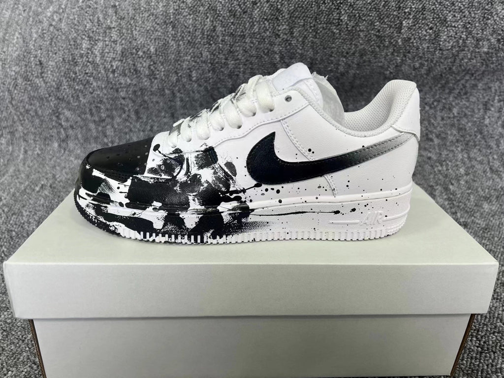 Nike Air Force 1 Low White Black Splatter Sneakers CW2288-111