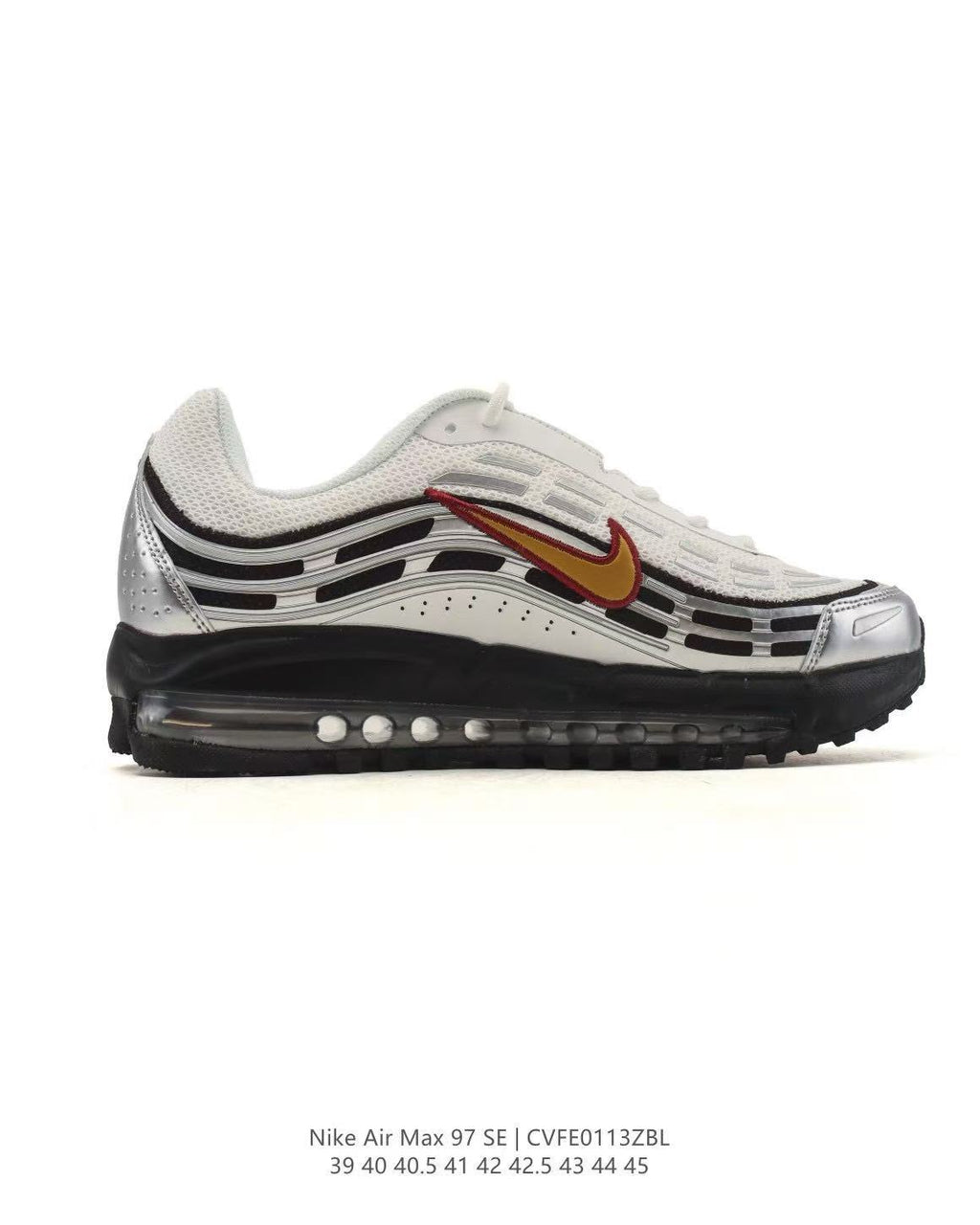 Nike Air Max 97 SE White Silver Gold Sneakers CVFF013ZBL