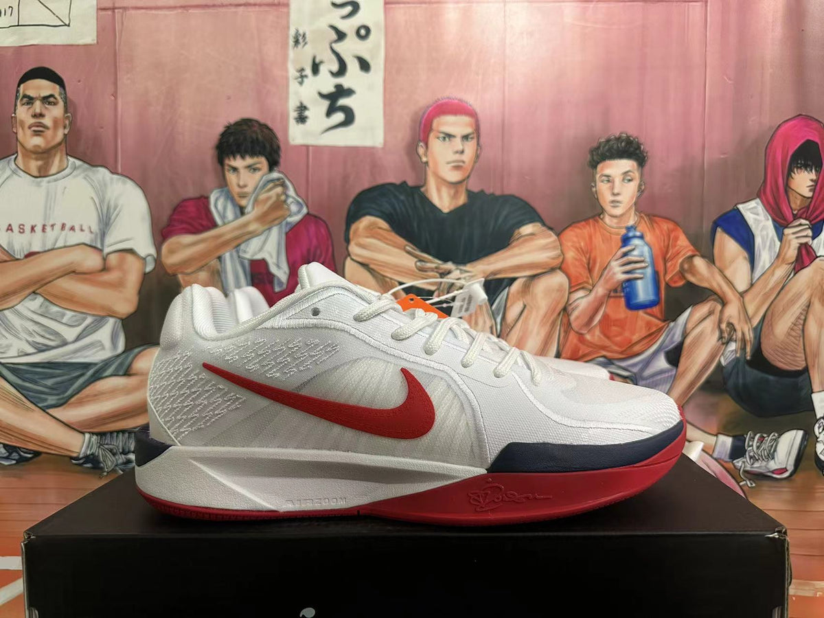 Nike White and Red Basketball Shoes