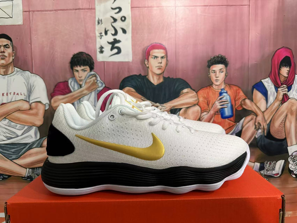 Nike Basketball Shoes White Black Gold