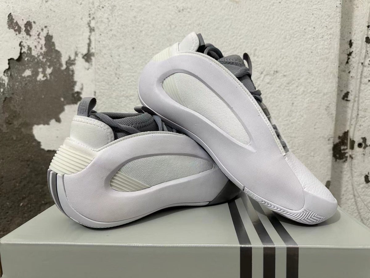 Adidas White and Grey Basketball Sneakers