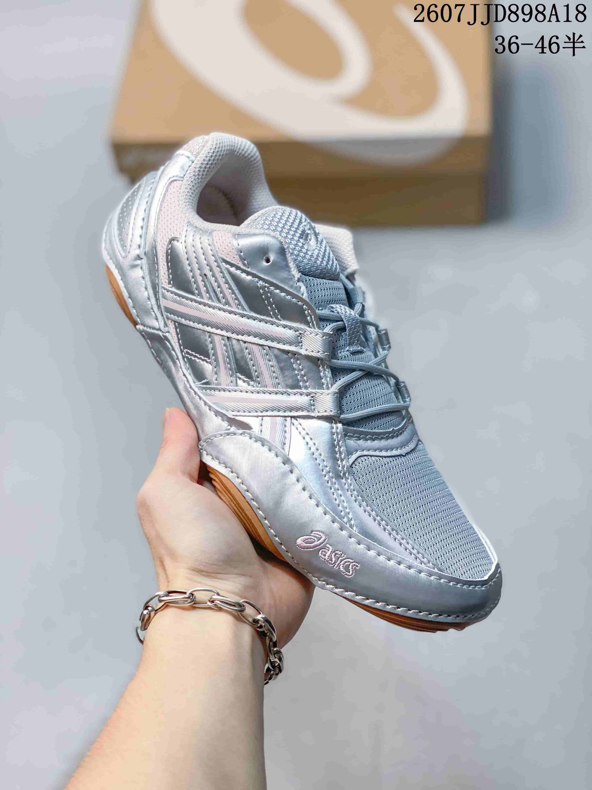 ASICS Hypersync Silver Mesh Retro Running Sneakers 2607JJD898A18