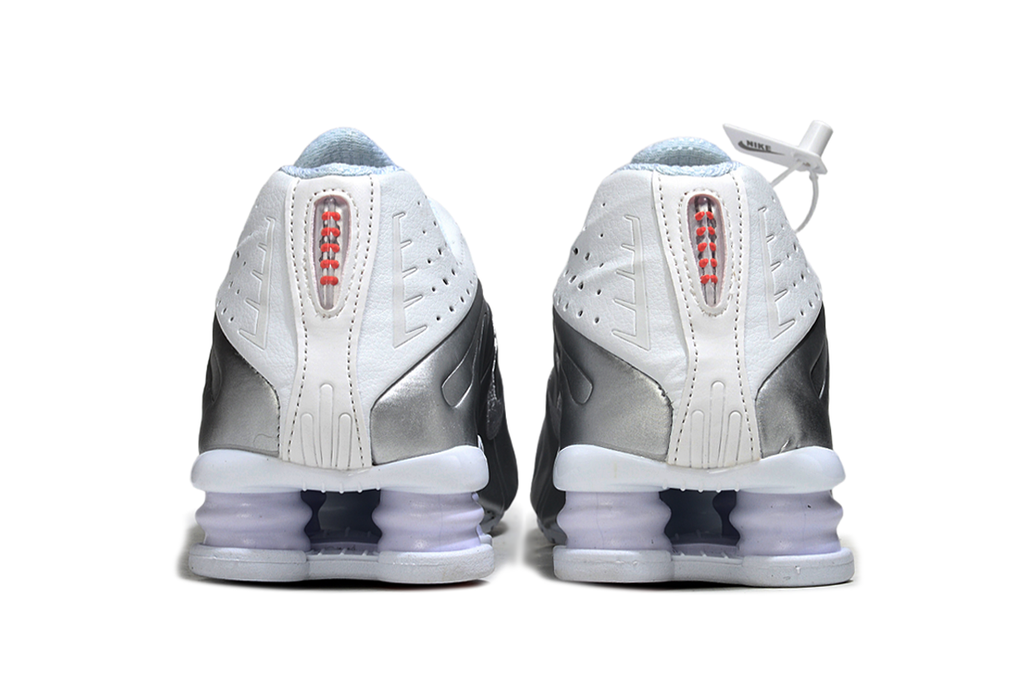 Nike Shox R4 White Silver Sneakers