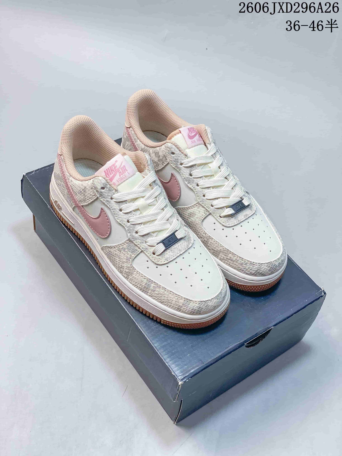 Nike Air Force 1 '07 Low Sneakers White Pink Gum Sole