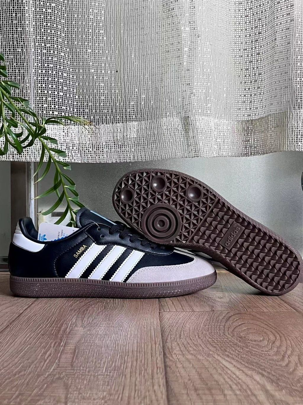 Adidas Samba Sneakers in Black, White and Gum