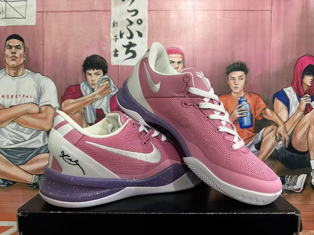 Nike Kobe 8 Basketball Shoes in Pink and White