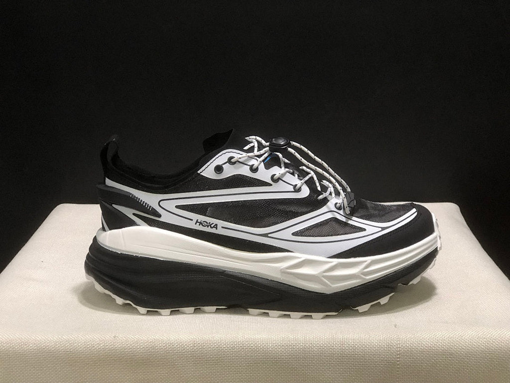 HOKA Stinson One 7 Black and White Trail Sneakers