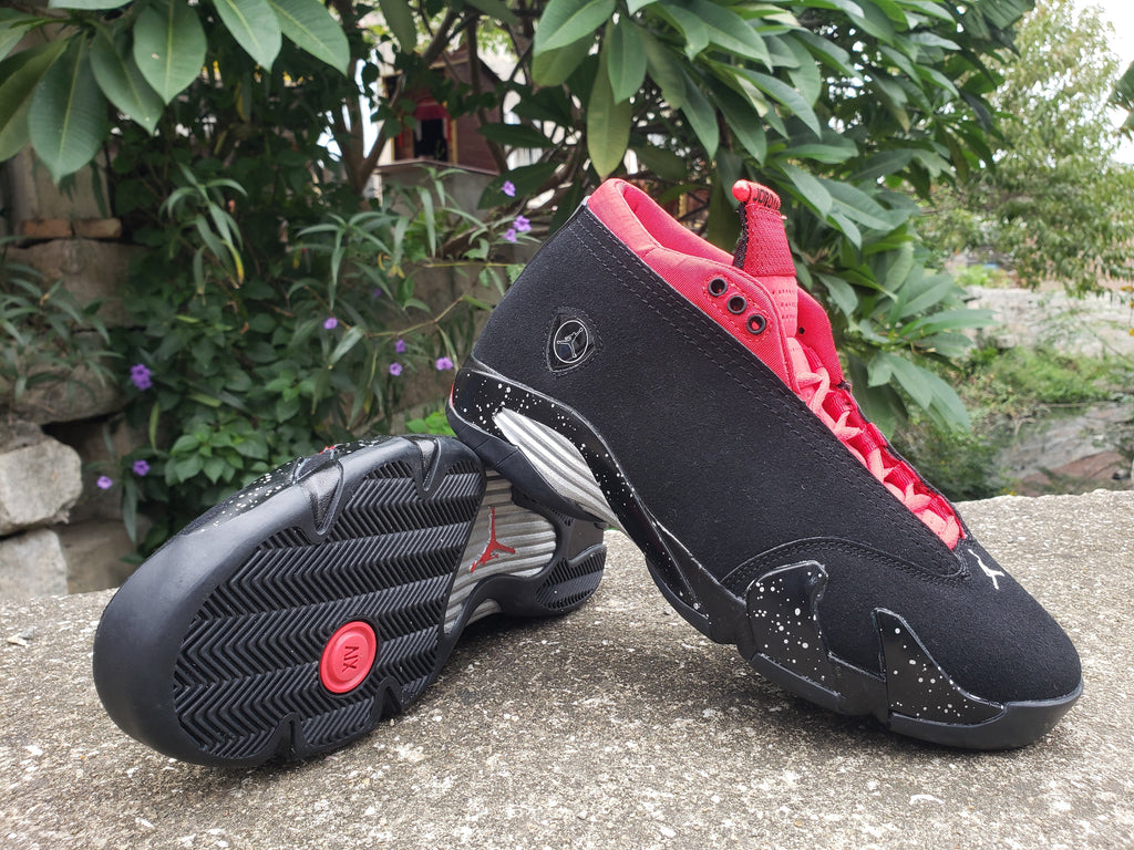 Jordan Air Jordan 14 Black and Red Mid-Top Sneakers