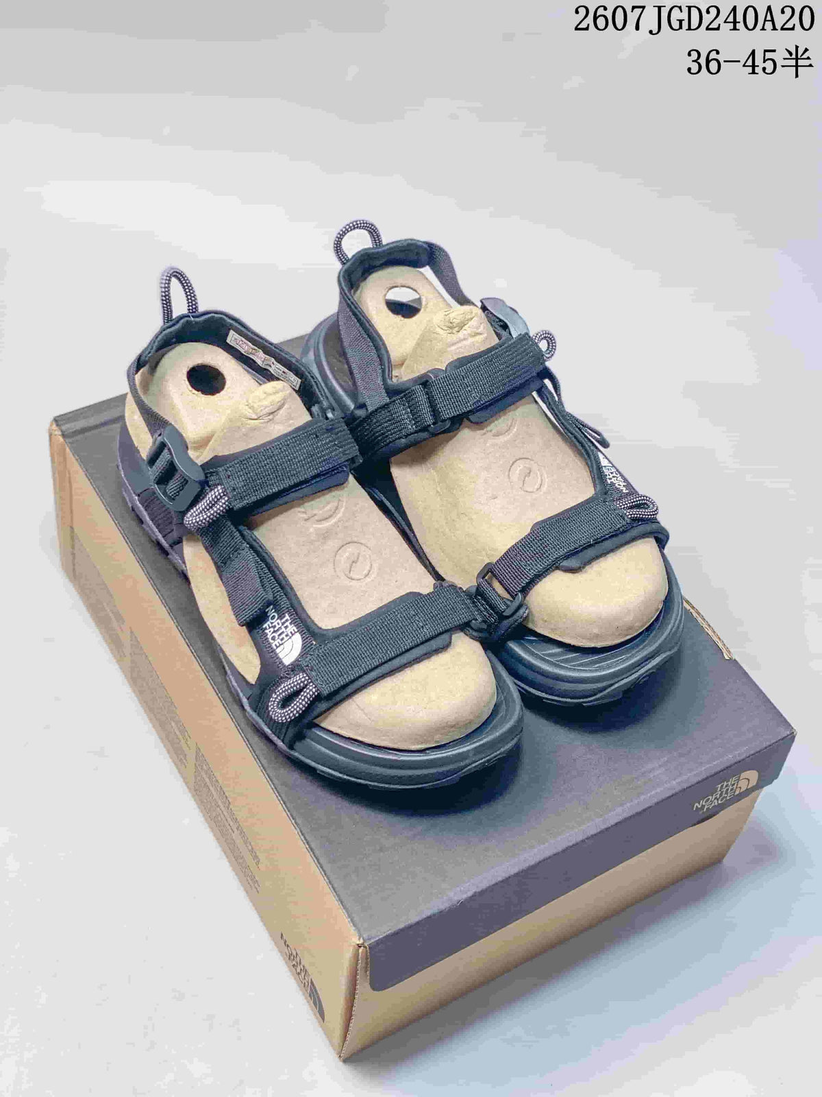 The North Face Explore Camp Black and Tan Sandals JGD240A20