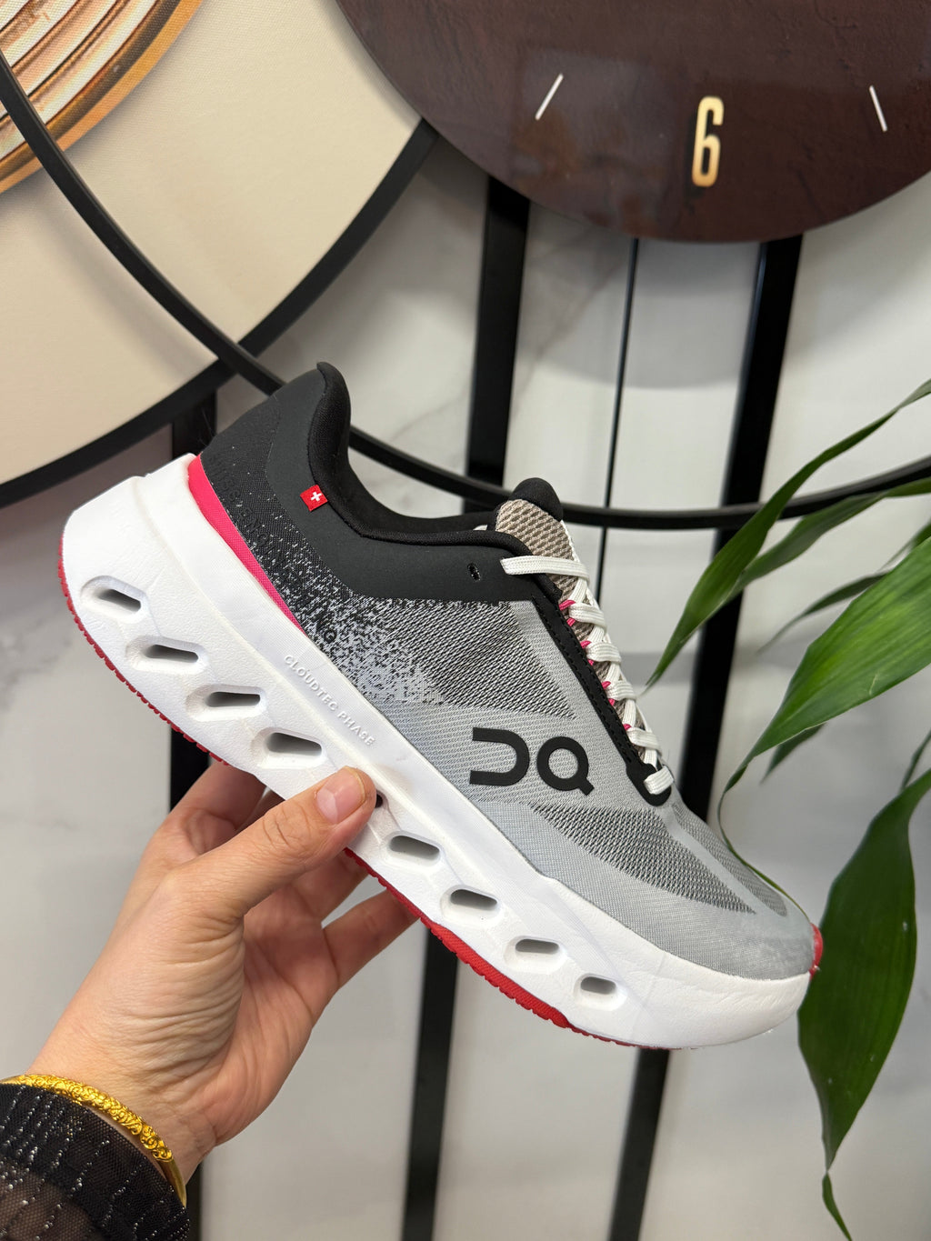 On Cloudsurfer Running Shoes – Gray, Black & Red