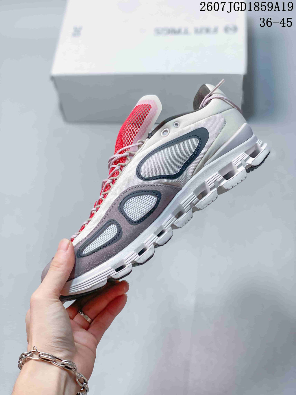 On Cloud X FKA twigs Sneakers White Gray Red 2607JGD1859A19
