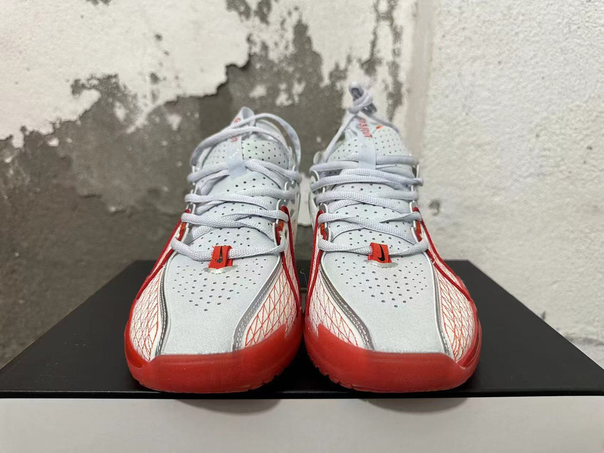 Nike White and Red Basketball Sneakers