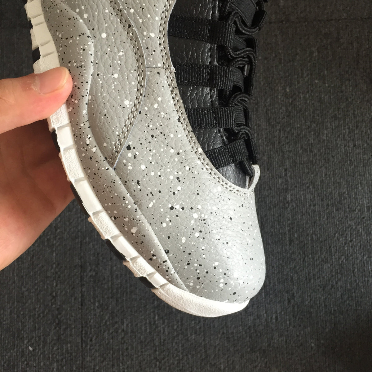 Jordan 10 High Sneakers in Grey and Black Speckle