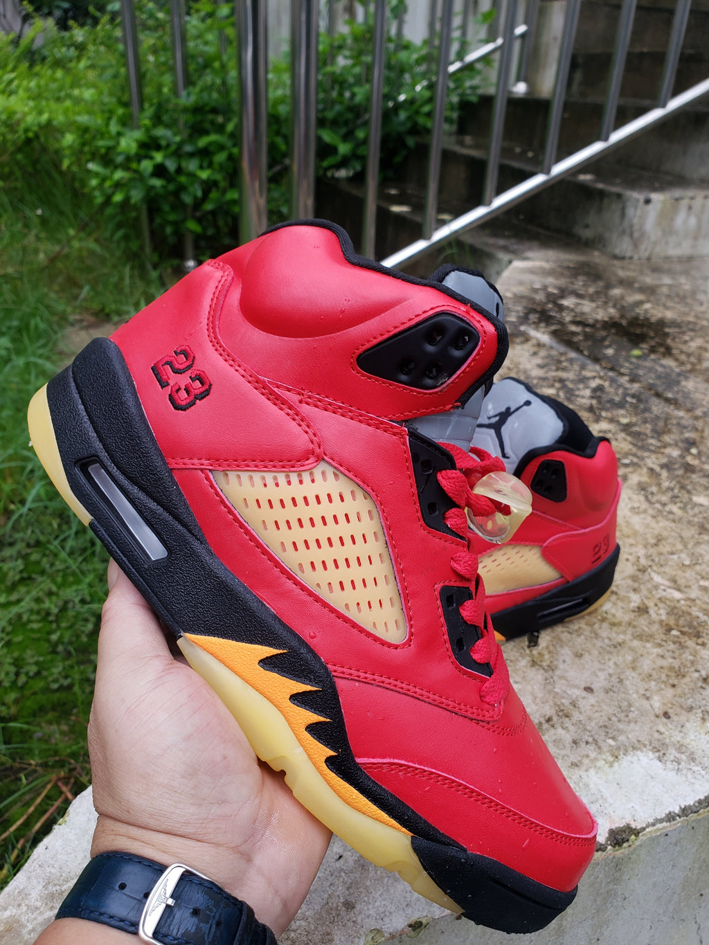 Air Jordan 5 Red Black Basketball Sneakers