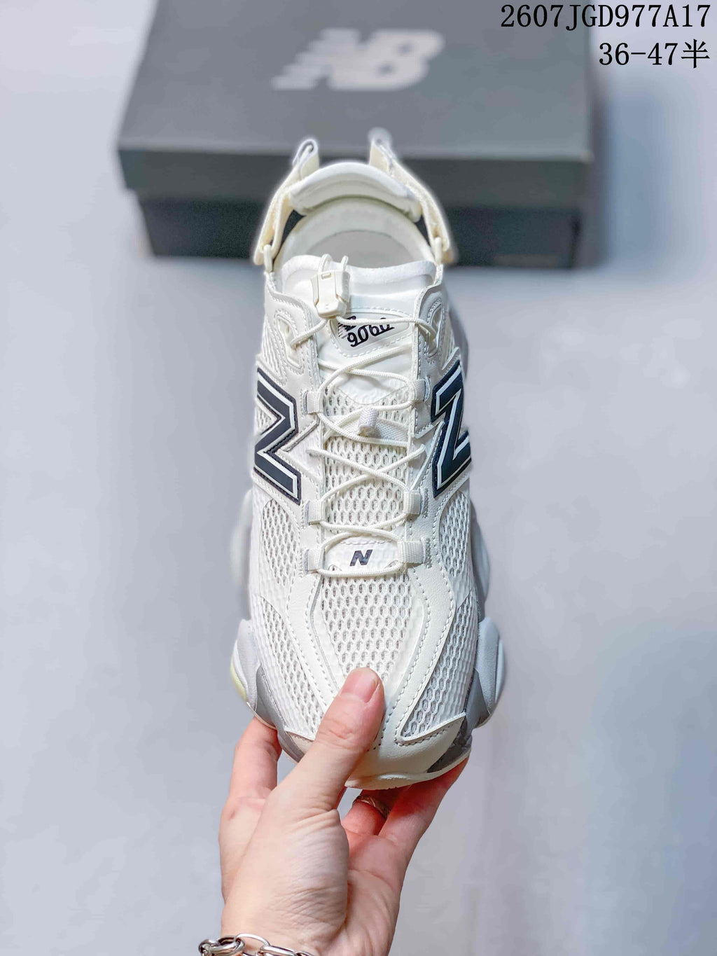 New Balance 9060 Mule Sneakers White Navy