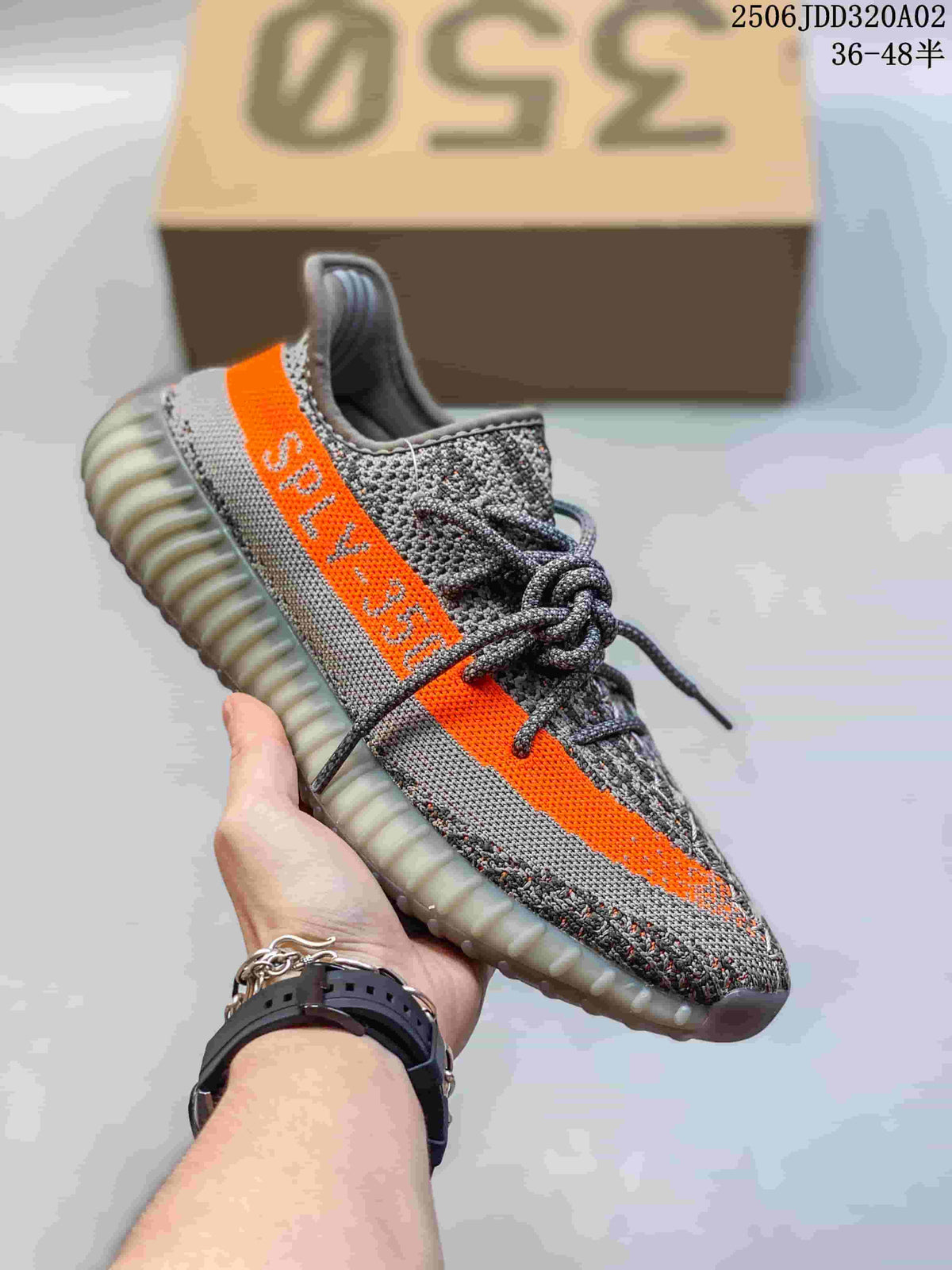adidas Yeezy Boost 350 Gray Orange Sneakers