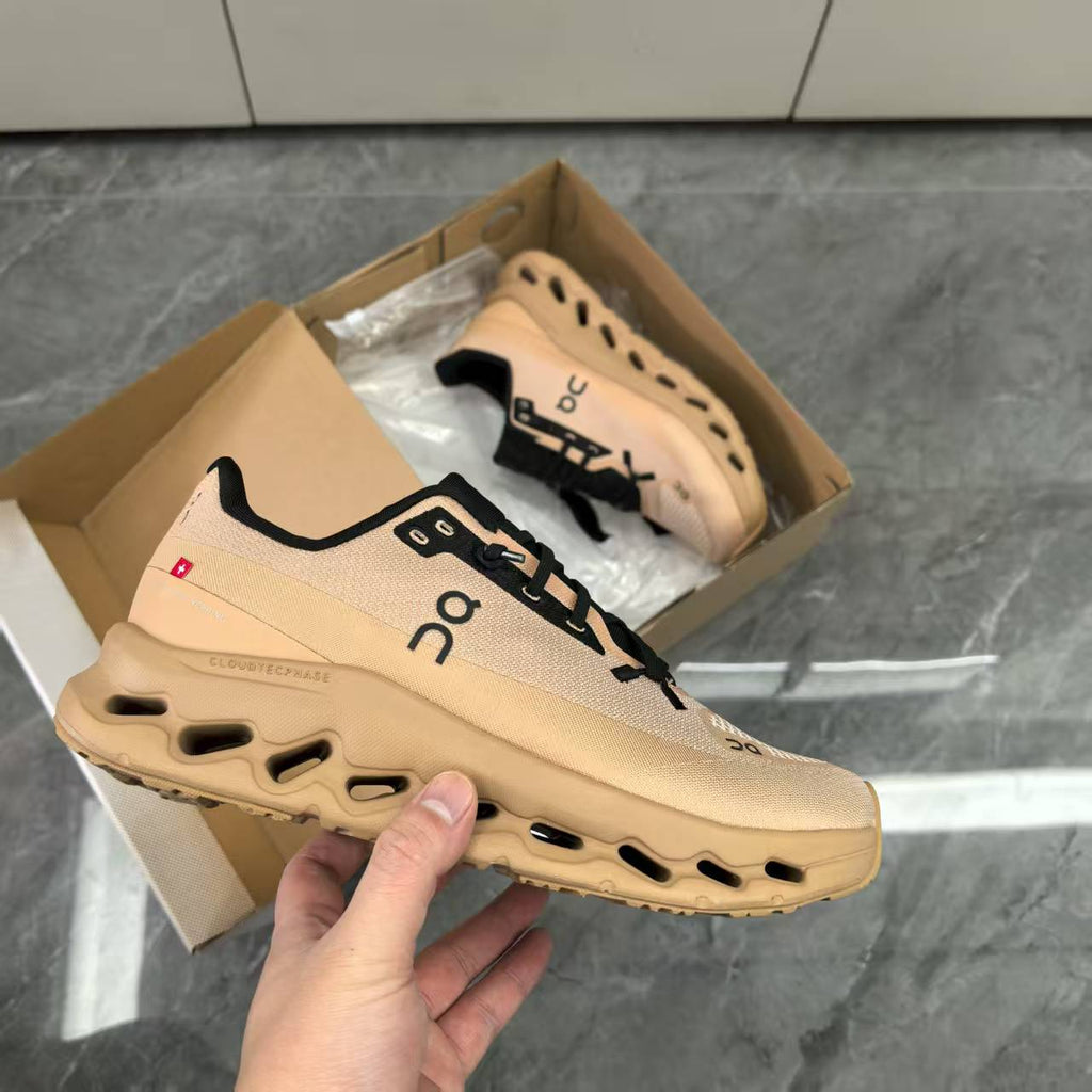 On Running Shoes in Beige and Black