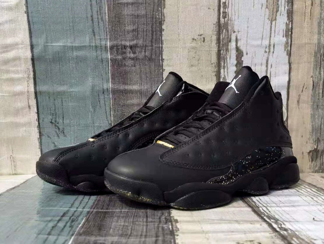 Jordan 13 Black and Gold Men's Sneakers