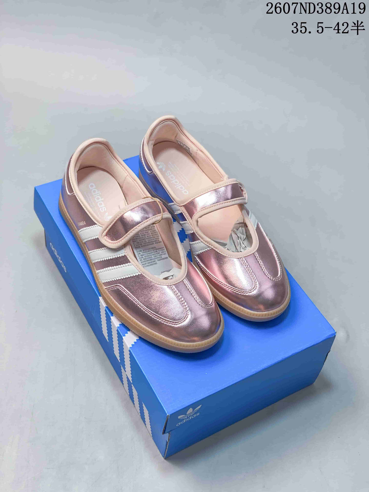 adidas Samba Jane Mary Jane Sneakers Silver Blue Pink