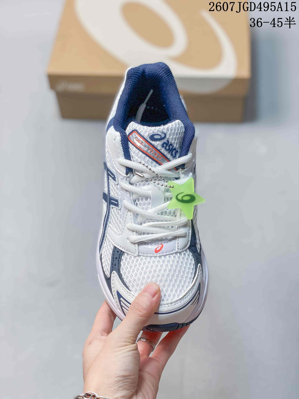 ASICS GEL-1130 White Navy Orange Sneakers 2607JGD495A15