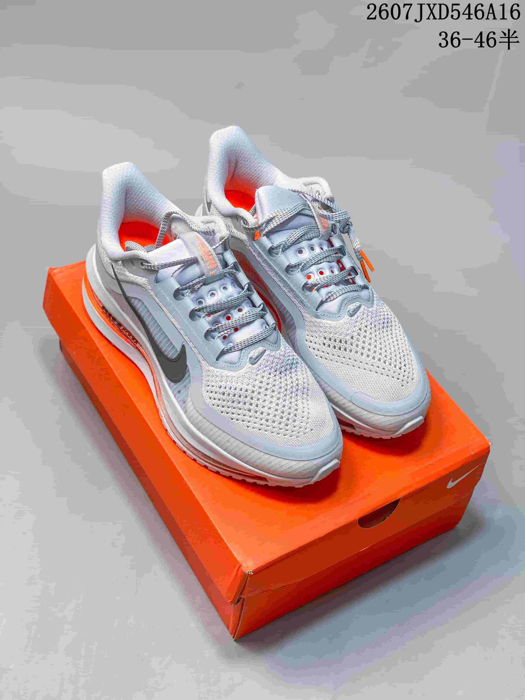 Nike Adult Sneakers White Gray Orange
