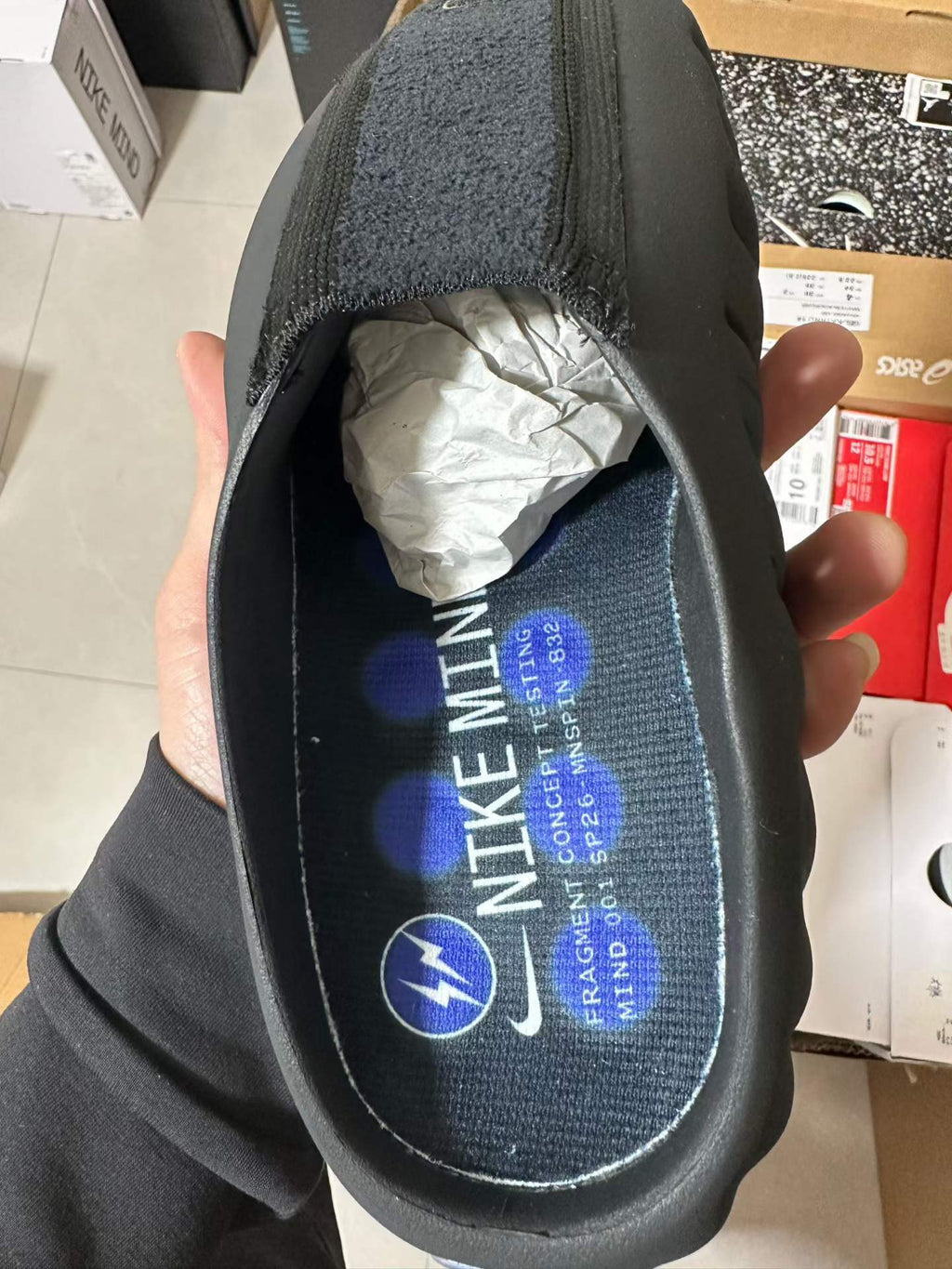 Nike Mind 001 Fragment Massage Slides IQ8502-001 Black