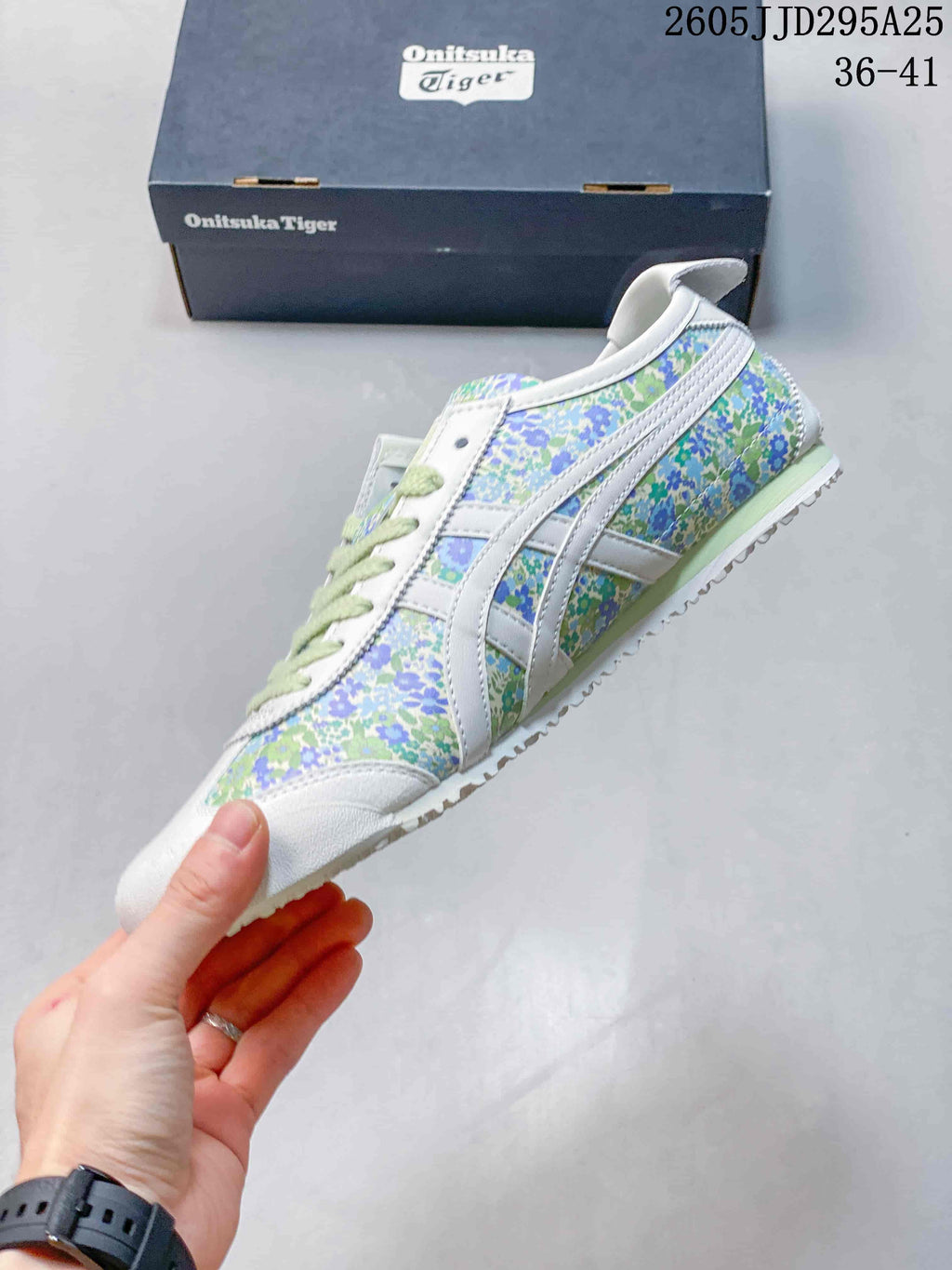 Onitsuka Tiger Floral Low-Top Sneakers White Green Blue