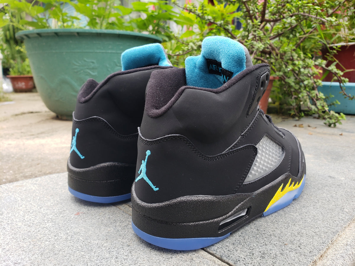 Jordan Air Jordan 5 Black and Yellow High-Top Sneakers