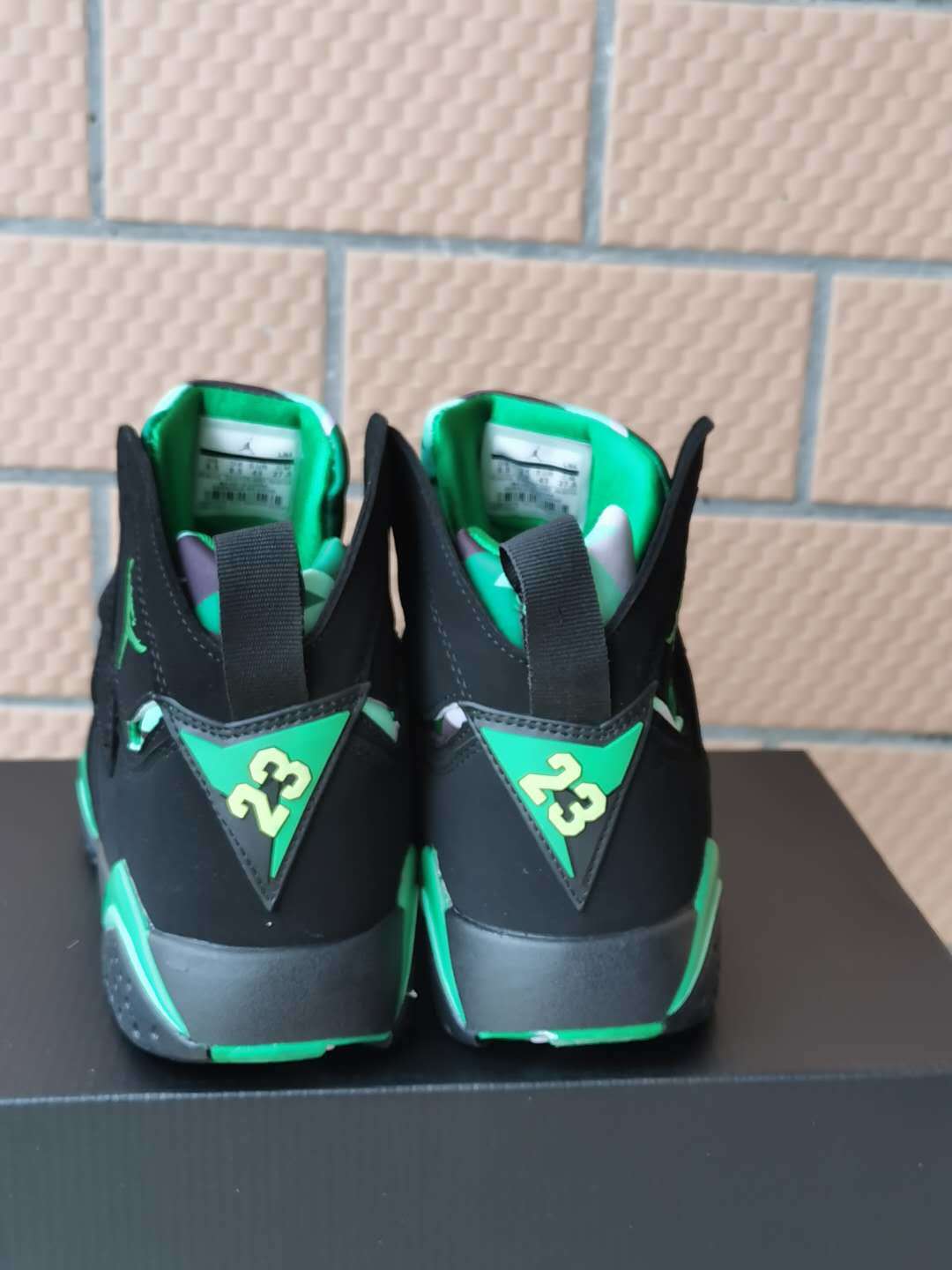 Jordan 7 Retro Sneakers in Wheat, White and Green